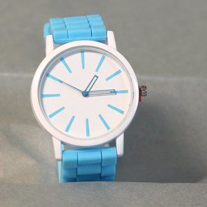 Sky Blue Large Dial Silicone Watch